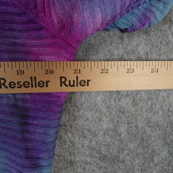 Eileen Fisher Top Womens Medium Linen Tie Dye Knit Pullover Crew Neck Long Slv - Picture 7 of 9